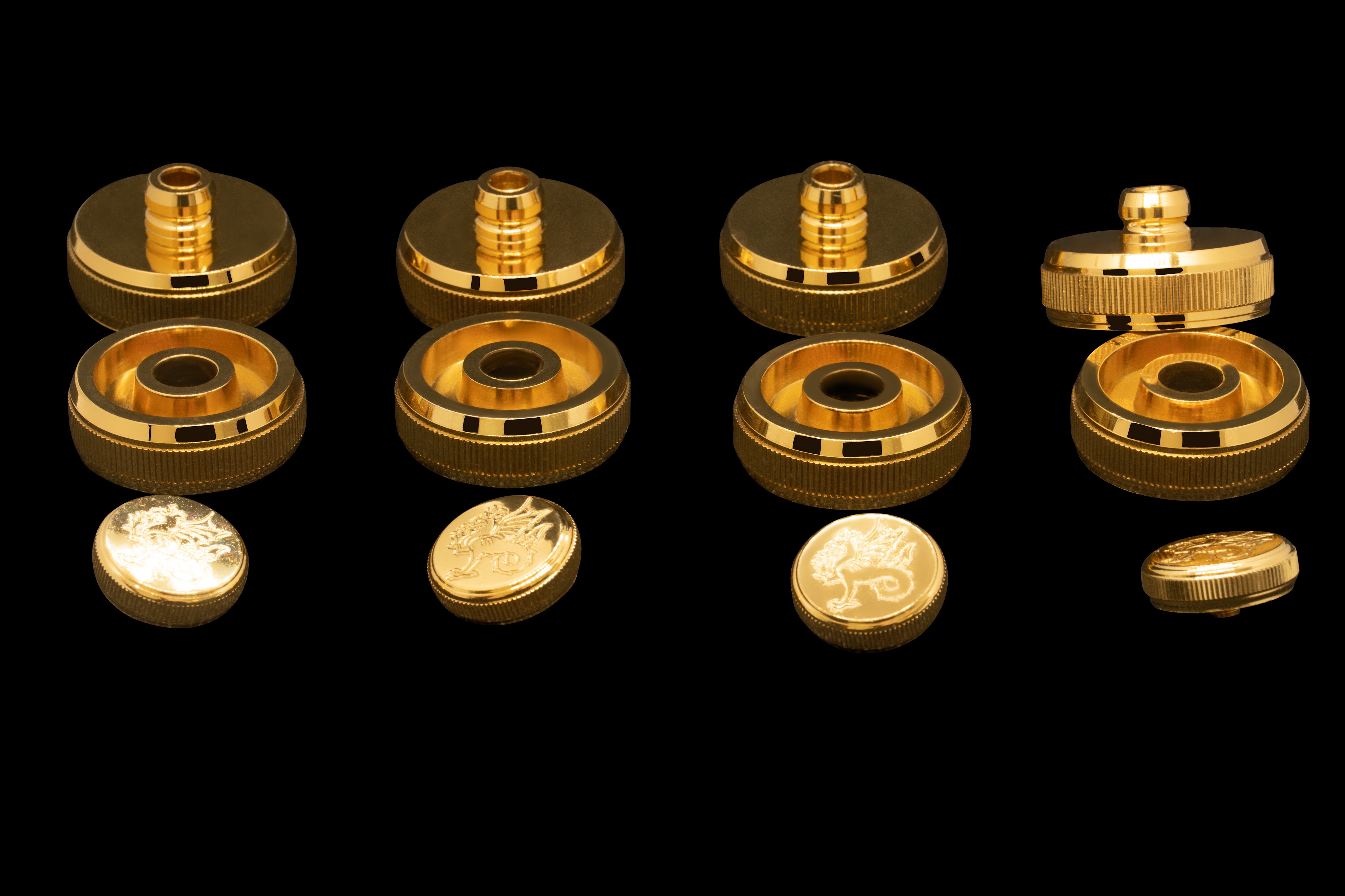 Gold Valve Caps & Buttons for EP100S Dolce Euphonium Wessex Tubas