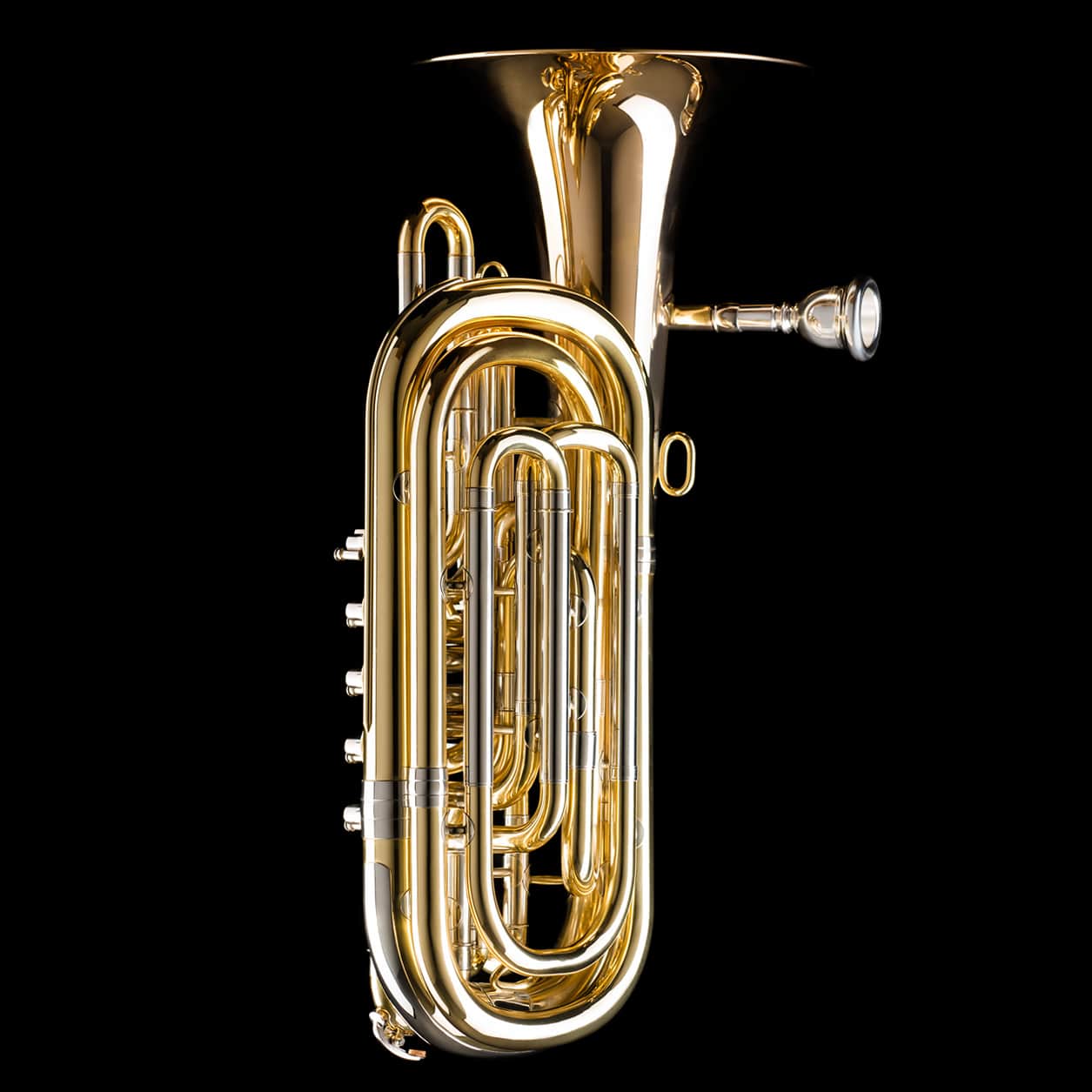 Wessex Tubas | Bubbe 5 Travel Tuba | Travel Tuba for Sale | Brass Finish | Alternative Angle