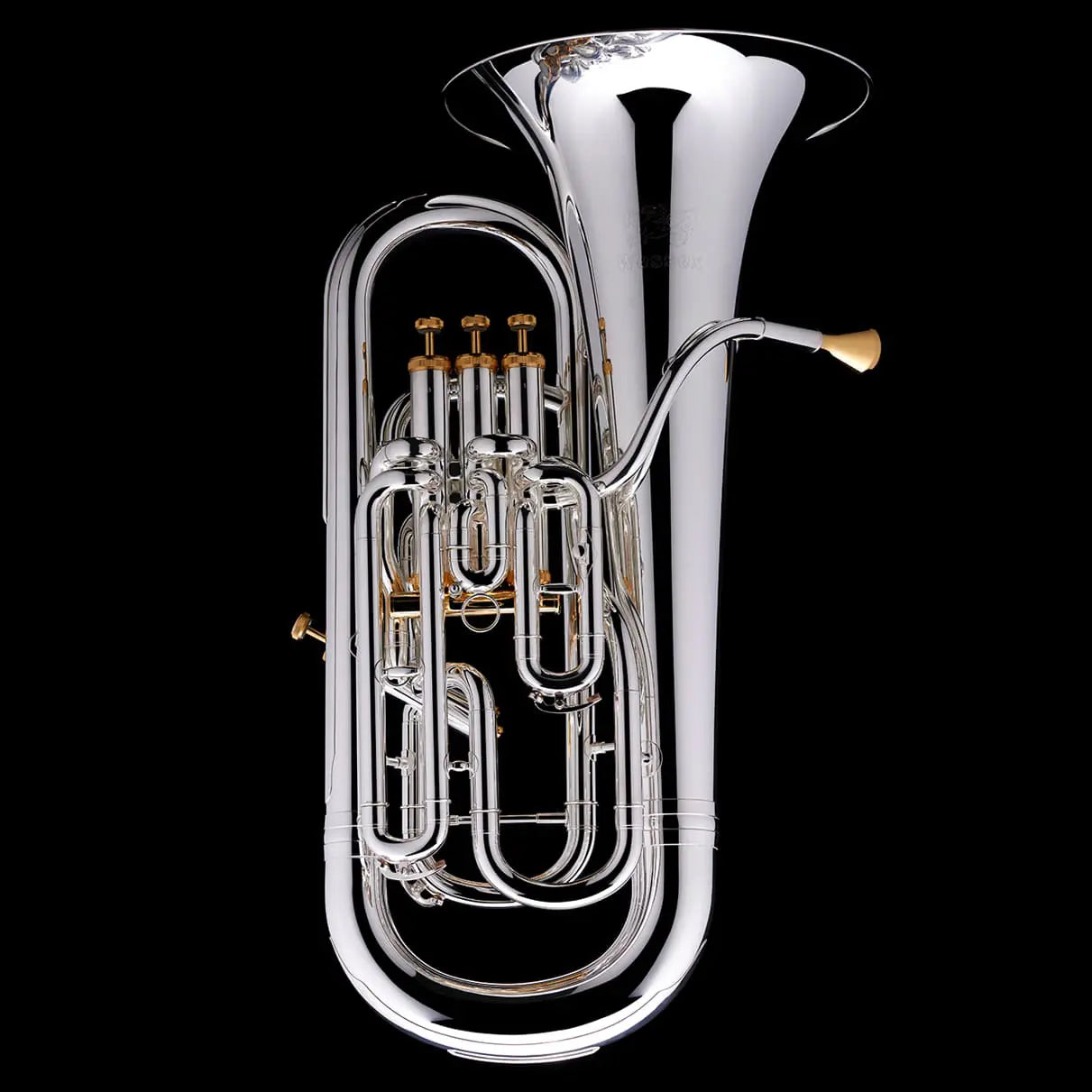 Wide shot of the EP100 Dolce Euphonium with Gold Valves in place