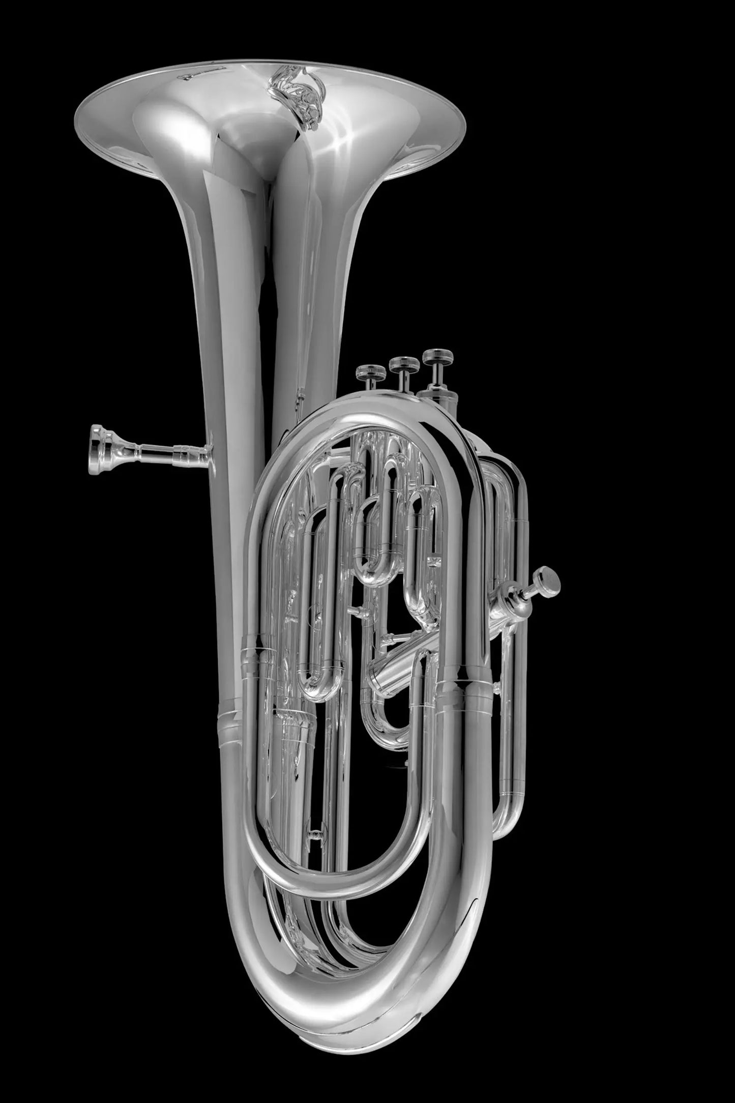 Side Angle of Silver French Bb Saxhorn