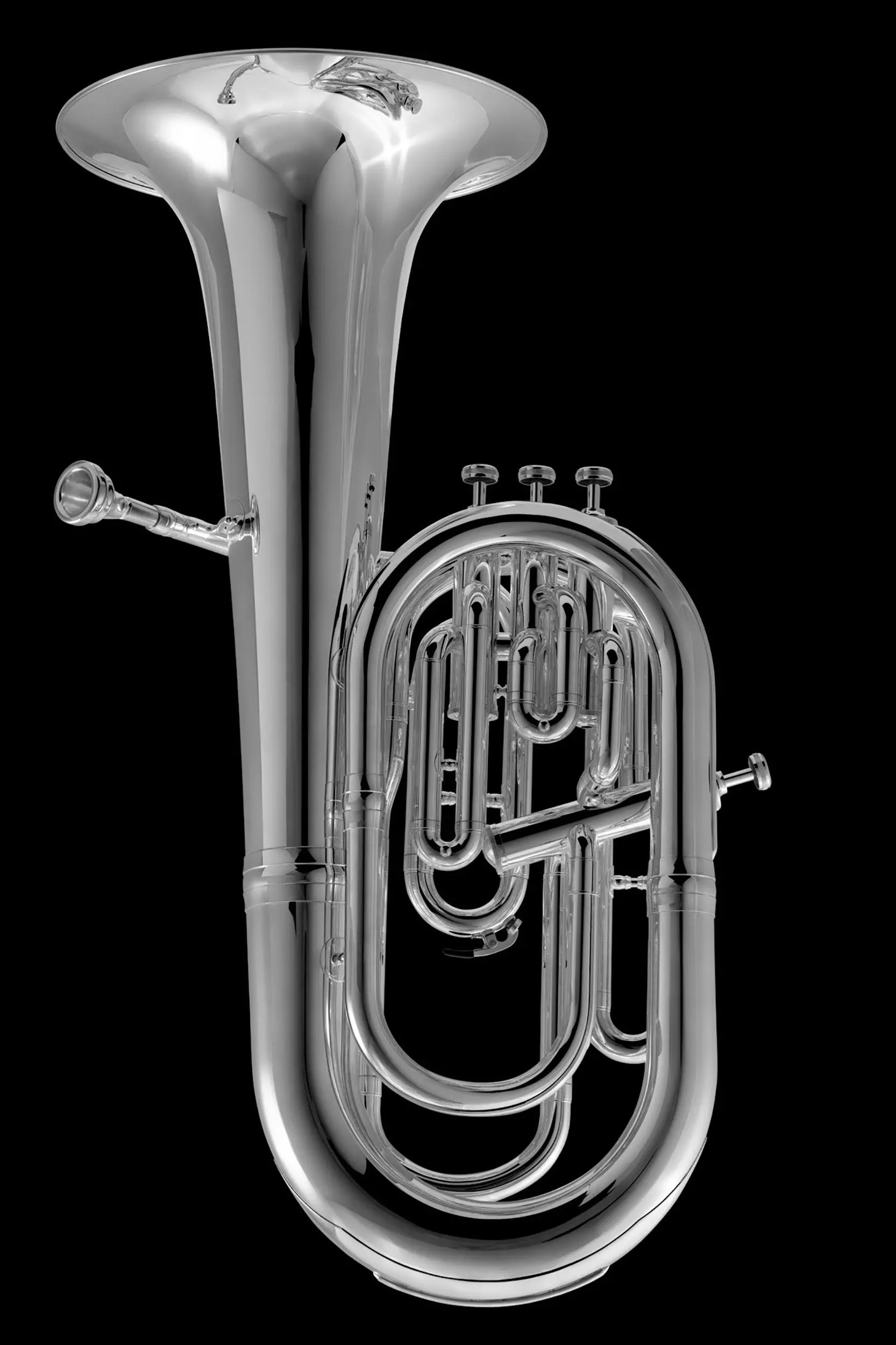 Rear of Silver French Bb Saxhorn