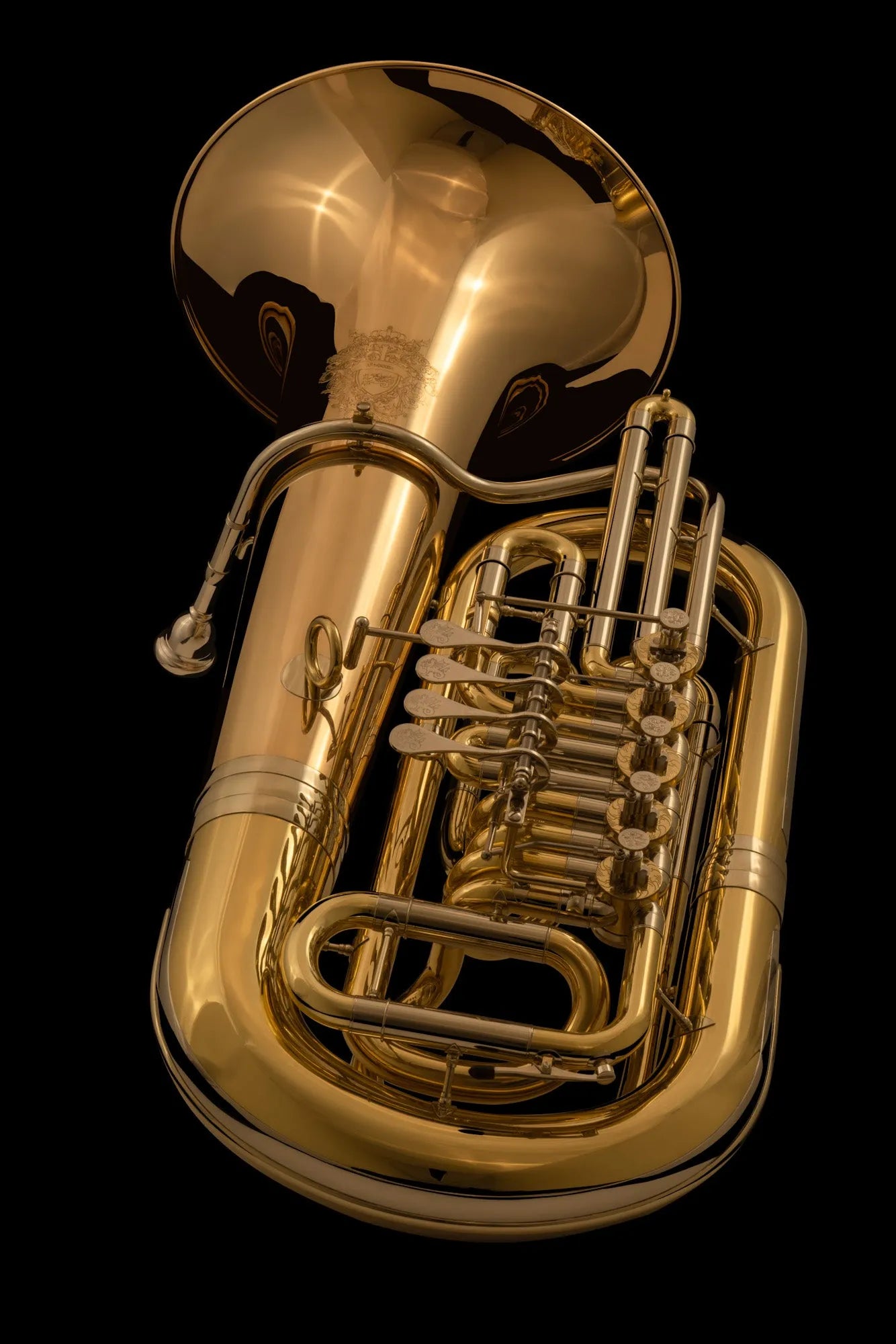 TE495GB Eb Rotary Tuba Bottom Angle