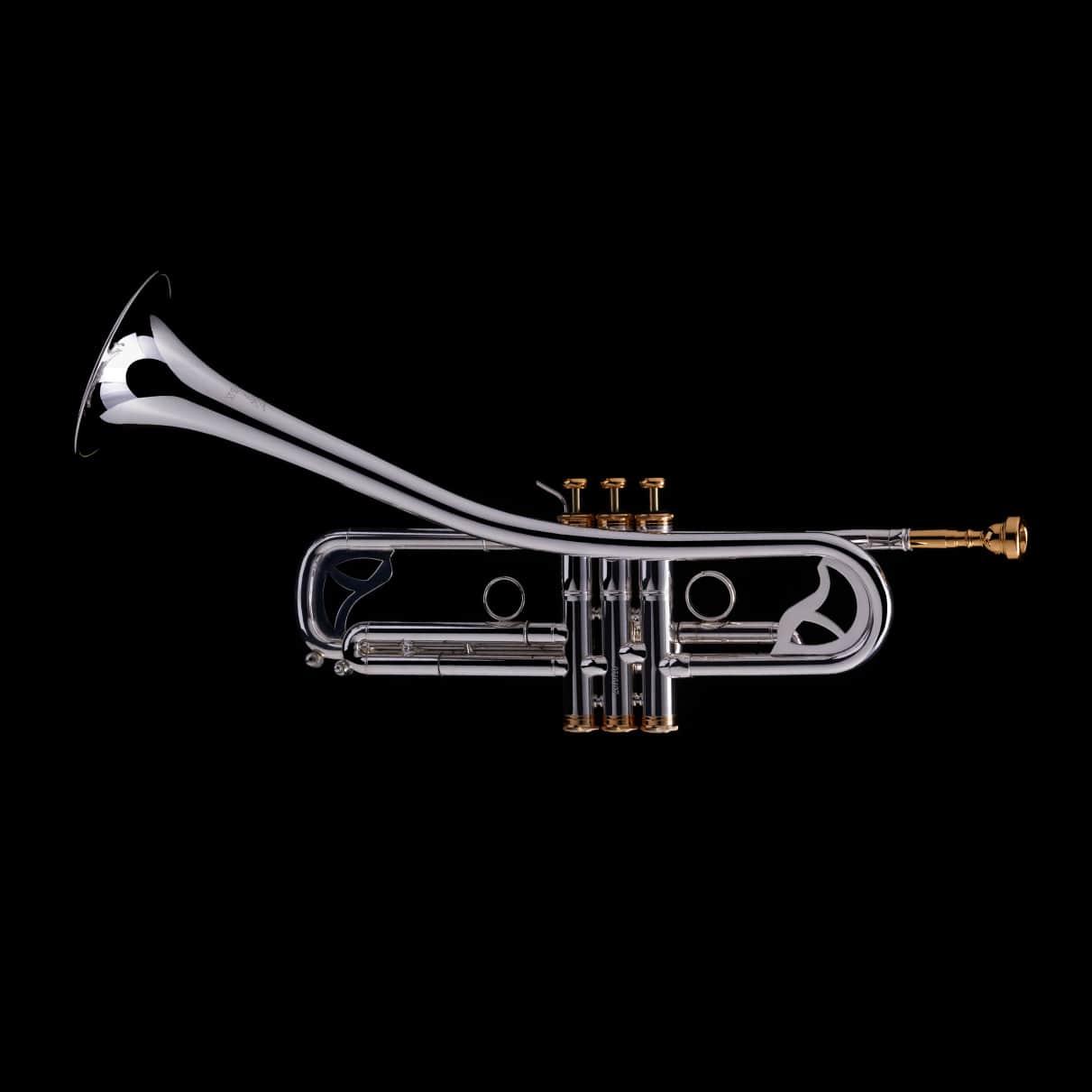 An image of a Bb Strato Jazz Trumpet from Wessex Tubas (facing left)