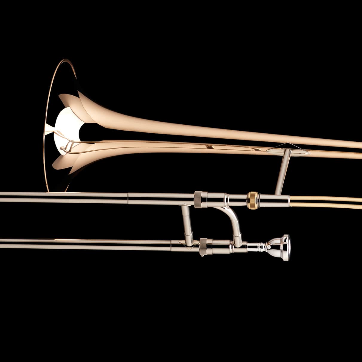 A close up image of a Bb Tenor Trombone (0.525″) from Wessex Tubas