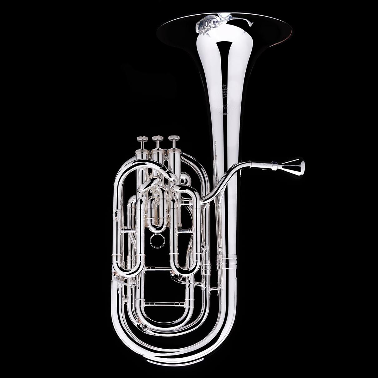 An image of a Bb Compensated Baritone (3-valve) from Wessex Tubas in silver-plate