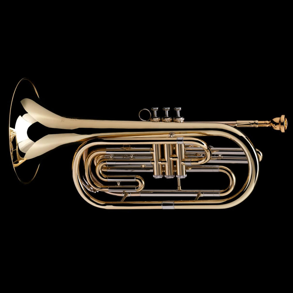 An image of a Bb Flugabone (Marching Trombone) from Wessex Tubas, facing left