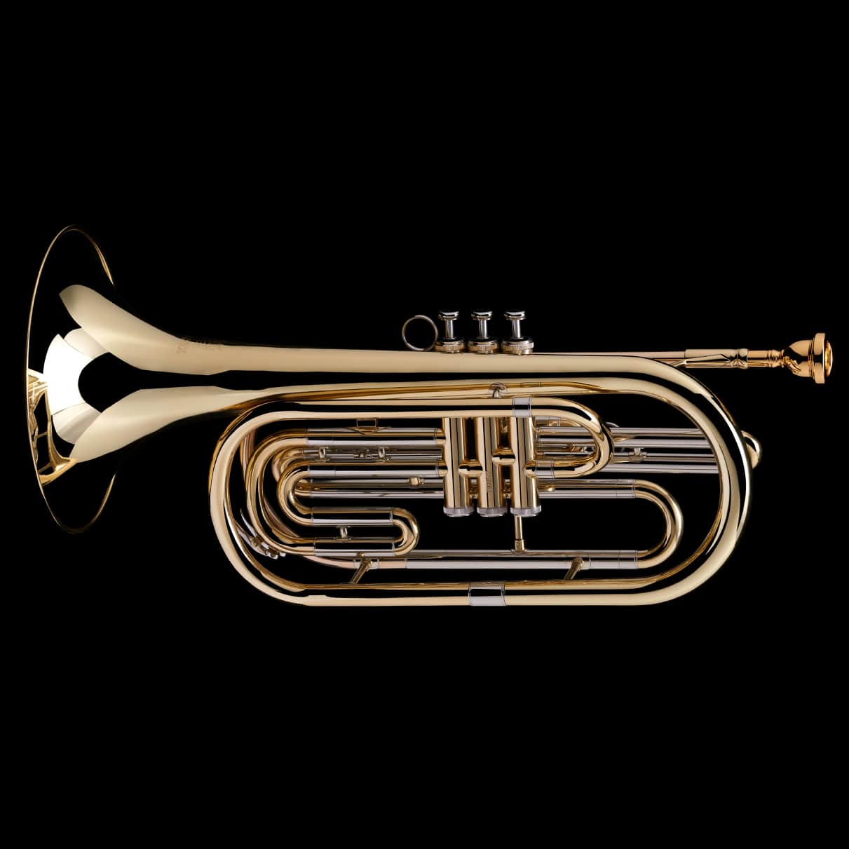 An image of a Bb Flugabone (Marching Trombone) from Wessex Tubas, facing left