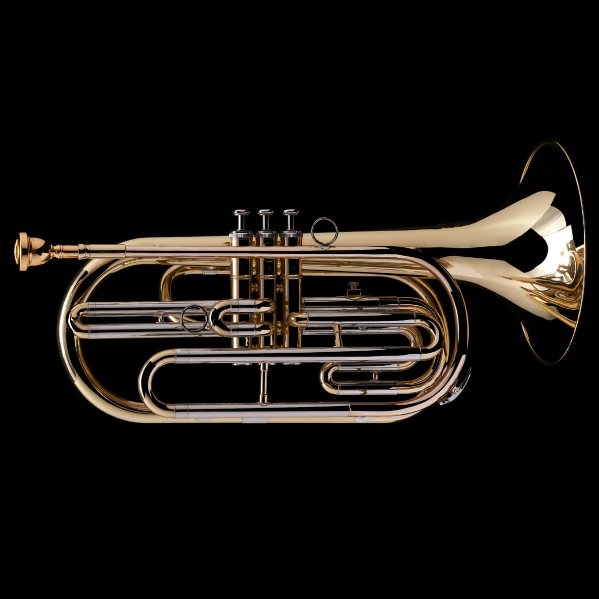 An image of a Bb Flugabone (Marching Trombone) from Wessex Tubas, facing right