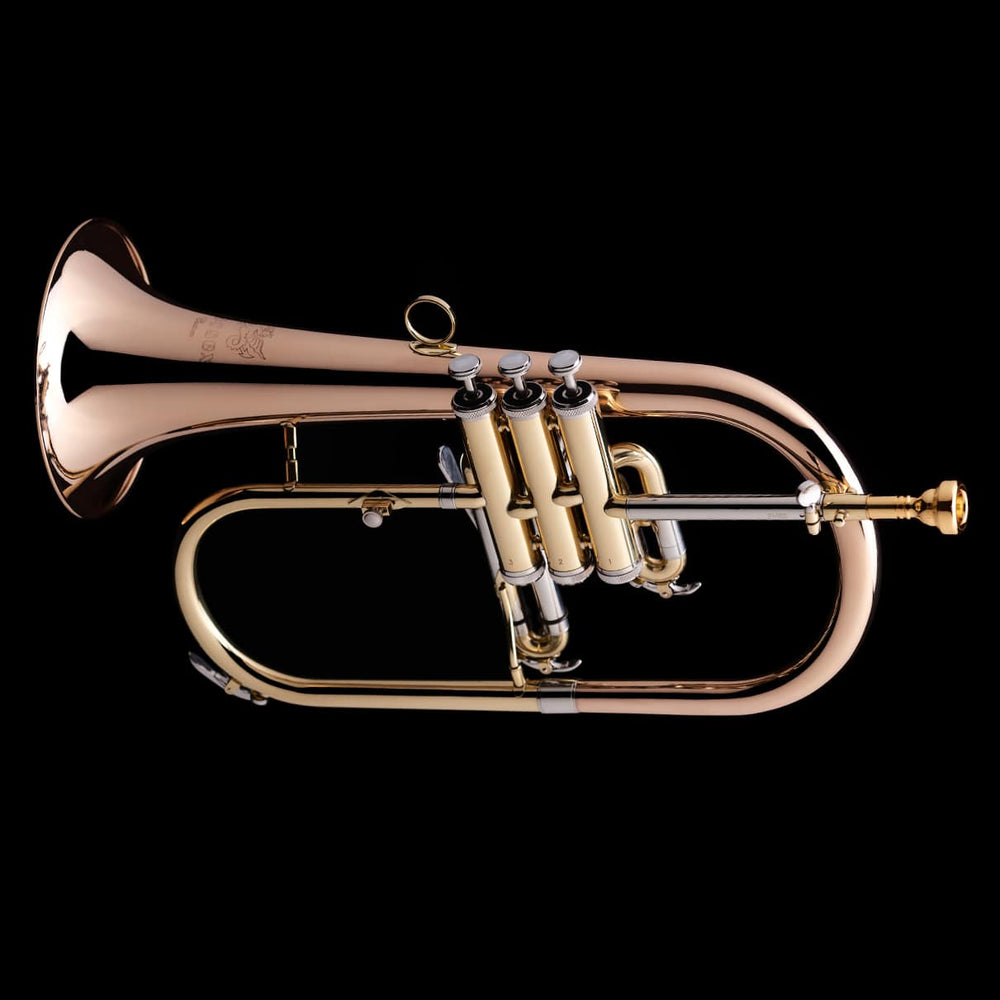 An image of a Bb Flugel Horn in gold brass from Wessex Tubas