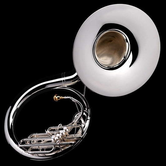 An image of a Eb Sousaphone (4-valve) from Wessex Tubas in silver