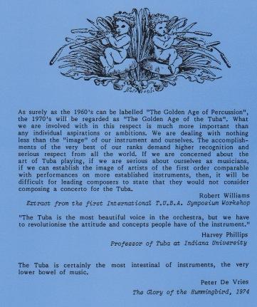 Back cover and description of the Essential Tubaist Book